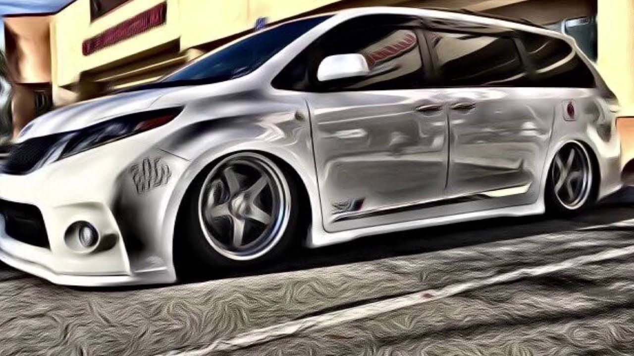 Silver Toyota Sienna slammed to the ground